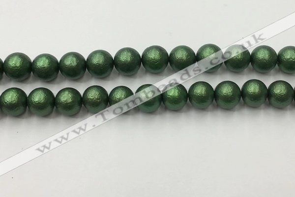 CSB2544 15.5 inches 12mm round matte wrinkled shell pearl beads