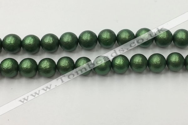 CSB2545 15.5 inches 14mm round matte wrinkled shell pearl beads