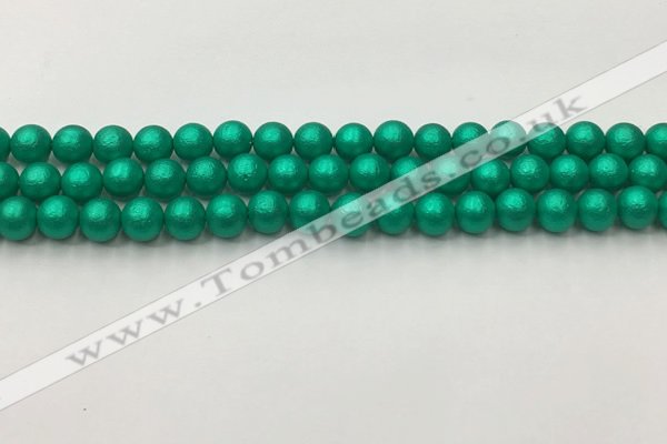 CSB2560 15.5 inches 4mm round matte wrinkled shell pearl beads