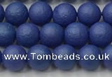 CSB2570 15.5 inches 4mm round matte wrinkled shell pearl beads