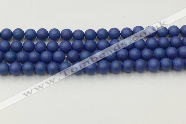 CSB2571 15.5 inches 6mm round matte wrinkled shell pearl beads