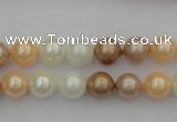 CSB311 15.5 inches 8mm round mixed color shell pearl beads