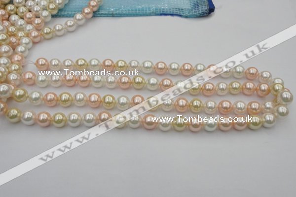 CSB320 15.5 inches 10mm round mixed color shell pearl beads