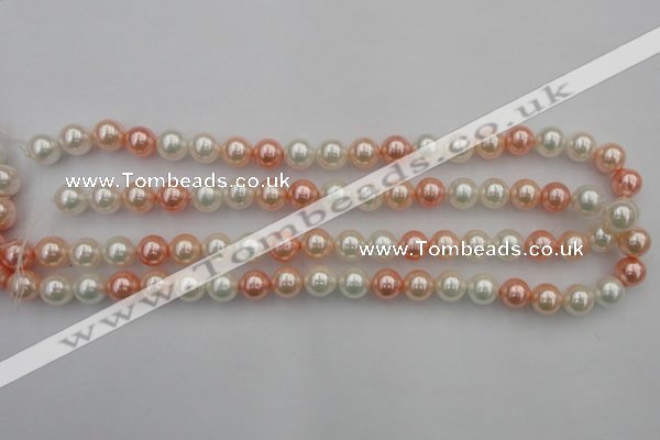 CSB321 15.5 inches 10mm round mixed color shell pearl beads