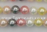 CSB323 15.5 inches 10mm round mixed color shell pearl beads