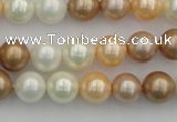 CSB332 15.5 inches 10mm round mixed color shell pearl beads