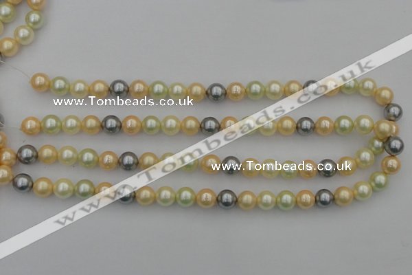 CSB333 15.5 inches 10mm round mixed color shell pearl beads