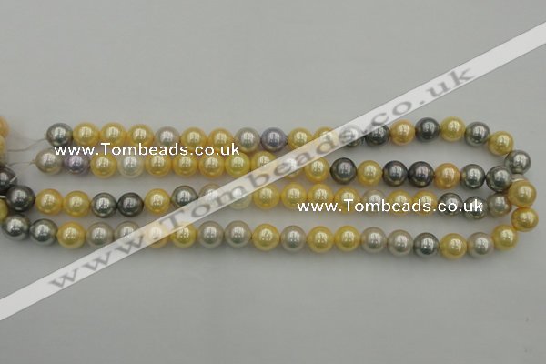 CSB334 15.5 inches 10mm round mixed color shell pearl beads