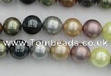 CSB339 15.5 inches 10mm round mixed color shell pearl beads