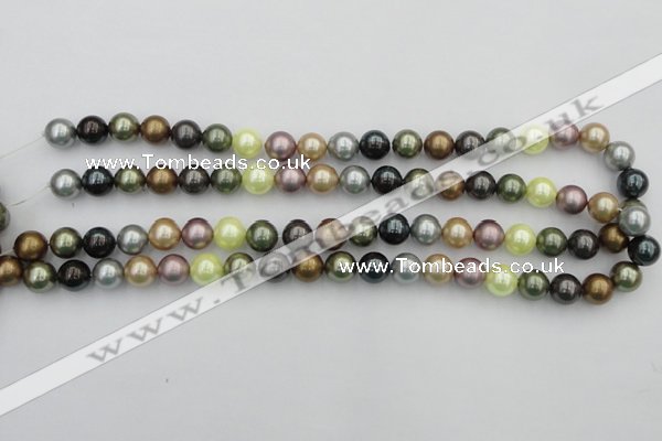 CSB339 15.5 inches 10mm round mixed color shell pearl beads