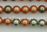 CSB343 15.5 inches 10mm round mixed color shell pearl beads