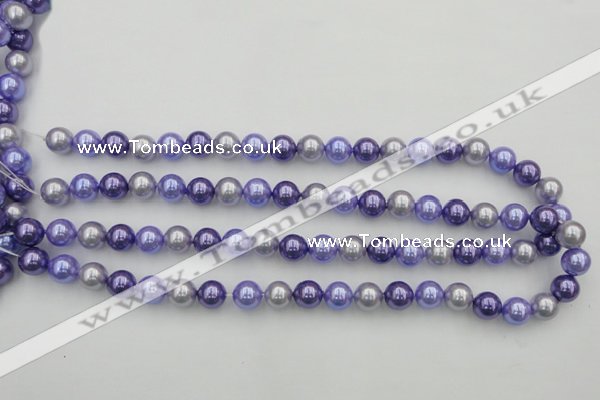 CSB344 15.5 inches 10mm round mixed color shell pearl beads