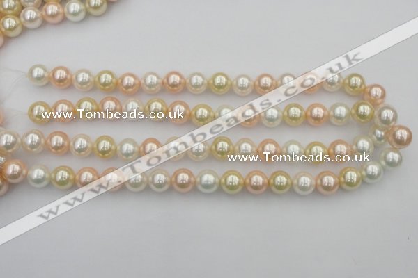 CSB350 15.5 inches 12mm round mixed color shell pearl beads