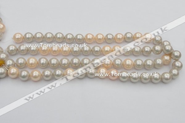 CSB351 15.5 inches 12mm round mixed color shell pearl beads