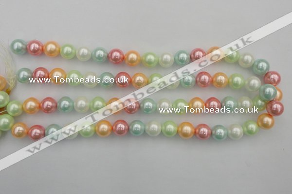 CSB353 15.5 inches 12mm round mixed color shell pearl beads