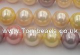 CSB354 15.5 inches 12mm round mixed color shell pearl beads