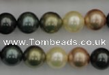 CSB361 15.5 inches 12mm round mixed color shell pearl beads