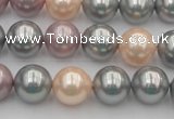 CSB365 15.5 inches 12mm round mixed color shell pearl beads