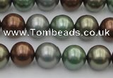 CSB367 15.5 inches 12mm round mixed color shell pearl beads