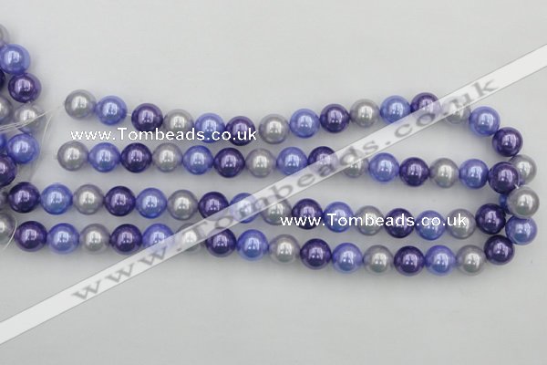 CSB369 15.5 inches 12mm round mixed color shell pearl beads