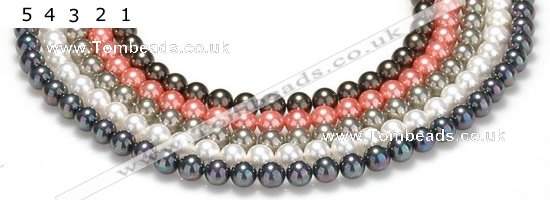CSB37 16 inches 8mm round shell pearl beads Wholesale