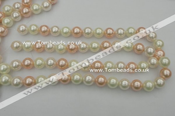 CSB370 15.5 inches 14mm round mixed color shell pearl beads