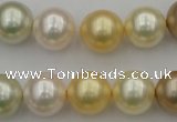 CSB372 15.5 inches 14mm round mixed color shell pearl beads