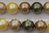 CSB375 15.5 inches 14mm round mixed color shell pearl beads