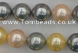 CSB377 15.5 inches 14mm round mixed color shell pearl beads