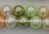 CSB379 15.5 inches 14mm round mixed color shell pearl beads