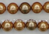 CSB387 15.5 inches 14mm round mixed color shell pearl beads