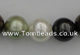 CSB396 15.5 inches 16mm round mixed color shell pearl beads