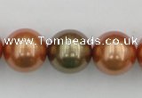 CSB397 15.5 inches 16mm round mixed color shell pearl beads