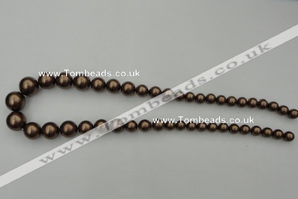 CSB402 15.5 inches 8mm - 16mm round shell pearl beads