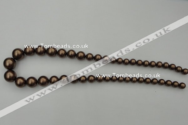 CSB402 15.5 inches 8mm - 16mm round shell pearl beads