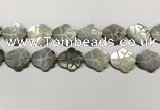 CSB4110 15.5 inches 15*20mm carved flower abalone shell beads