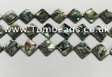 CSB4122 15.5 inches 16*16mm diamond abalone shell beads wholesale