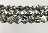 CSB4173 15.5 inches 18*18mm coin abalone shell beads wholesale