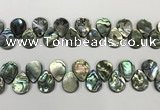 CSB4183 Top drilled 13*18mm flat teardrop balone shell beads