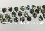 CSB4187 Top drilled 12*16mm flat teardrop balone shell beads