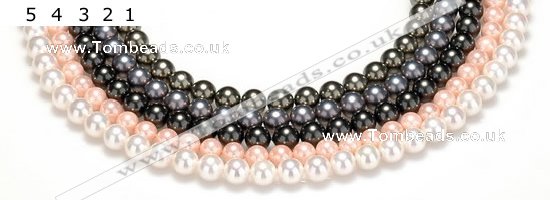 CSB43 16 inches 10mm round shell pearl beads Wholesale