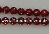 CSB434 15.5 inches 10mm round shell pearl with rhinestone beads