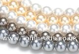 CSB47 16 inches 8mm round shell pearl beads Wholesale