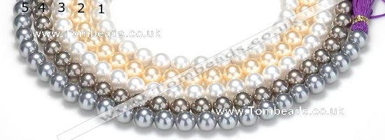 CSB48 16 inches 10mm round shell pearl beads Wholesale