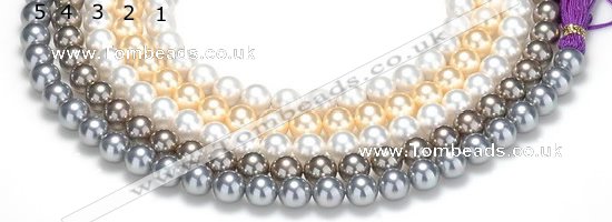 CSB49 16 inches 12mm round shell pearl beads Wholesale