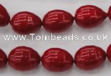 CSB554 15.5 inches 12*15mm whorl teardrop shell pearl beads