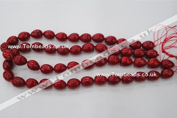 CSB554 15.5 inches 12*15mm whorl teardrop shell pearl beads