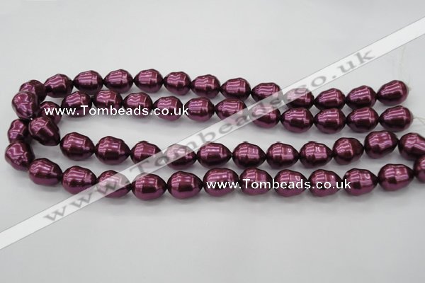 CSB556 15.5 inches 12*15mm whorl teardrop shell pearl beads