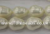 CSB565 15.5 inches 14*18mm whorl teardrop shell pearl beads