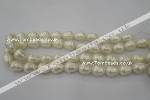 CSB565 15.5 inches 14*18mm whorl teardrop shell pearl beads